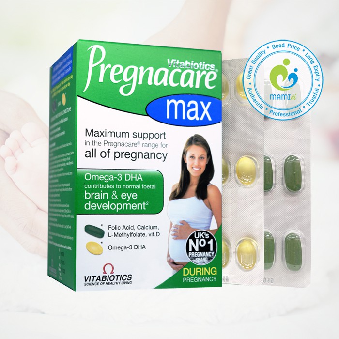 Vitamin bầu (84v) bổ sung dinh dưỡng cho bà bầu và mẹ sau sinh Pregnacare Max, UK