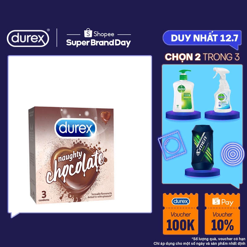 Bao cao su Durex Naughty Chocolate (3 bao/hộp)