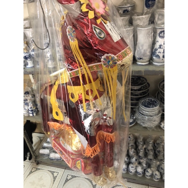 Ông Ngựa vàng mã Nhỏ Đầy Đủ Mũ Áo Quan