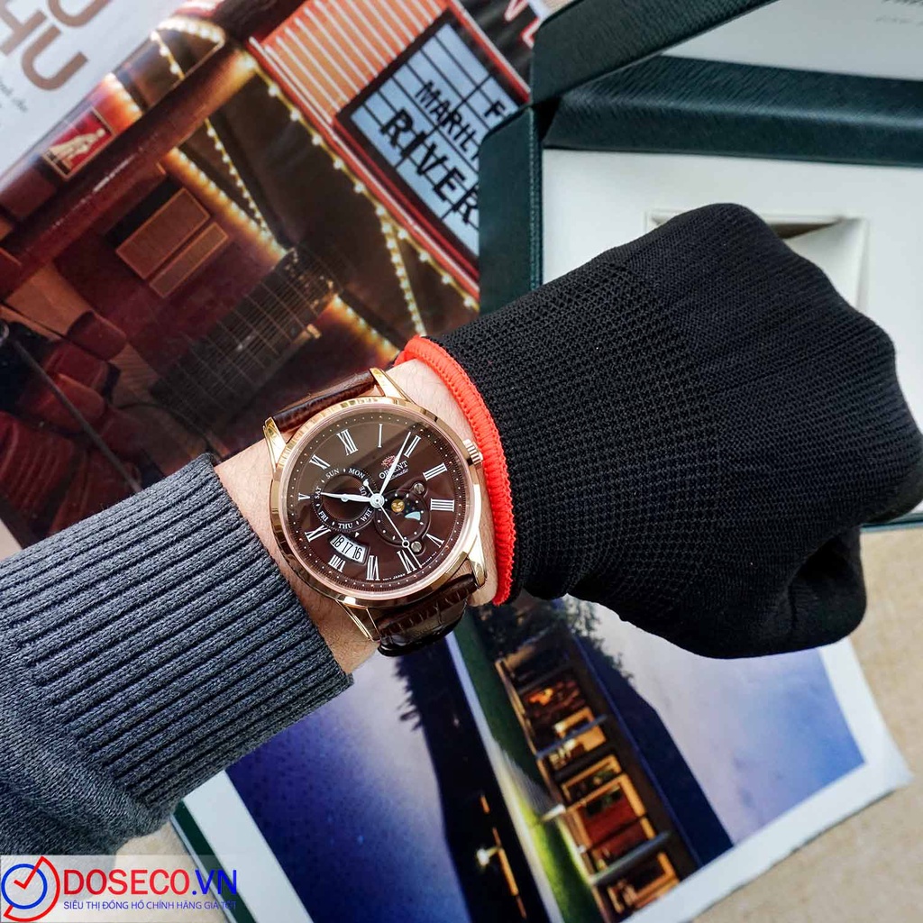 Đồng Hồ Nam Cơ Automatic Chính Hãng ORIENT SUN AND MOON GEN 3 2021 RA-AK0009T10B Dây Da Cao Cấp Kính Sapphire