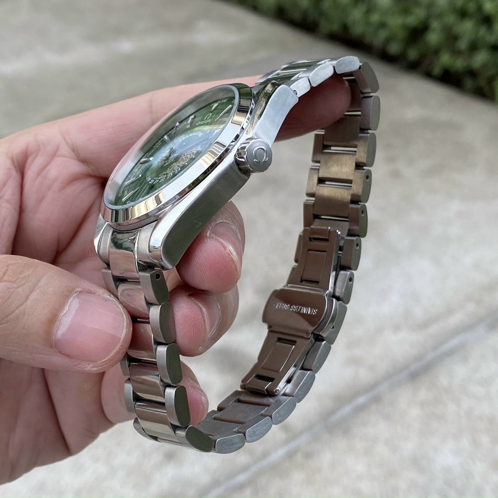 Đồng hồ nam Omega Seamaster World 42mm máy cơ Nhật cao cấp, khung thép 316l, mặt họa tiết trái đất