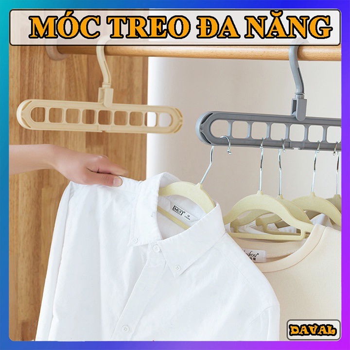 Móc treo quần áo 9 lỗ đa năng hongkong_store sieure888 móc treo quần áo nhựa siêu bền nhiều màu