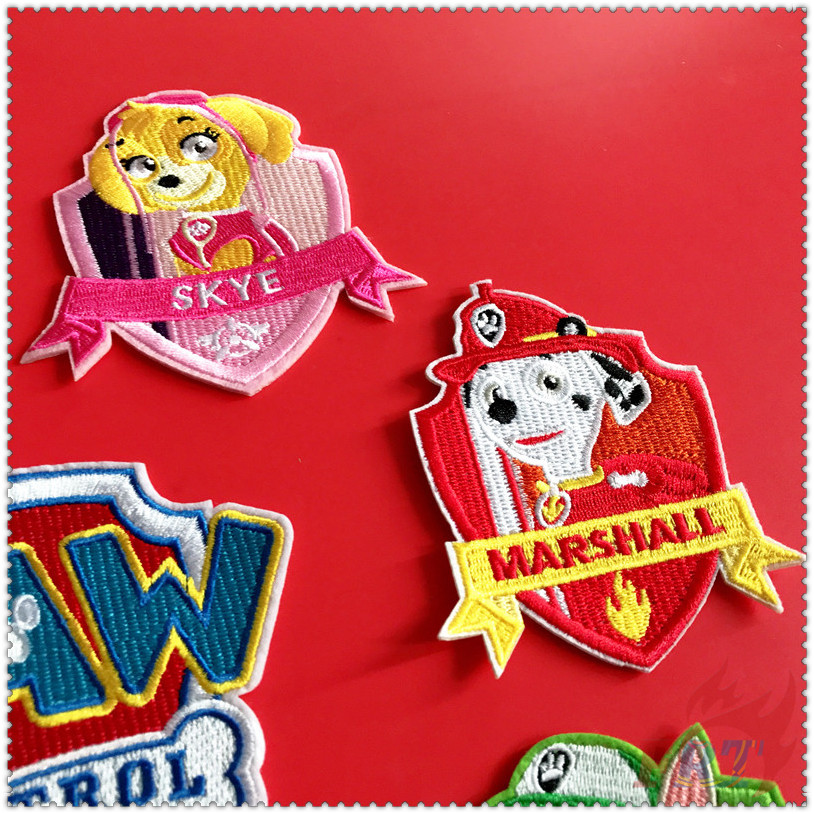✿ Phim Hoạt Hình:Paw Patrol Series 03 Miếng Vá Sắt ✿ 1 Sticker Ủi Thêu Hình Huy Hiệu