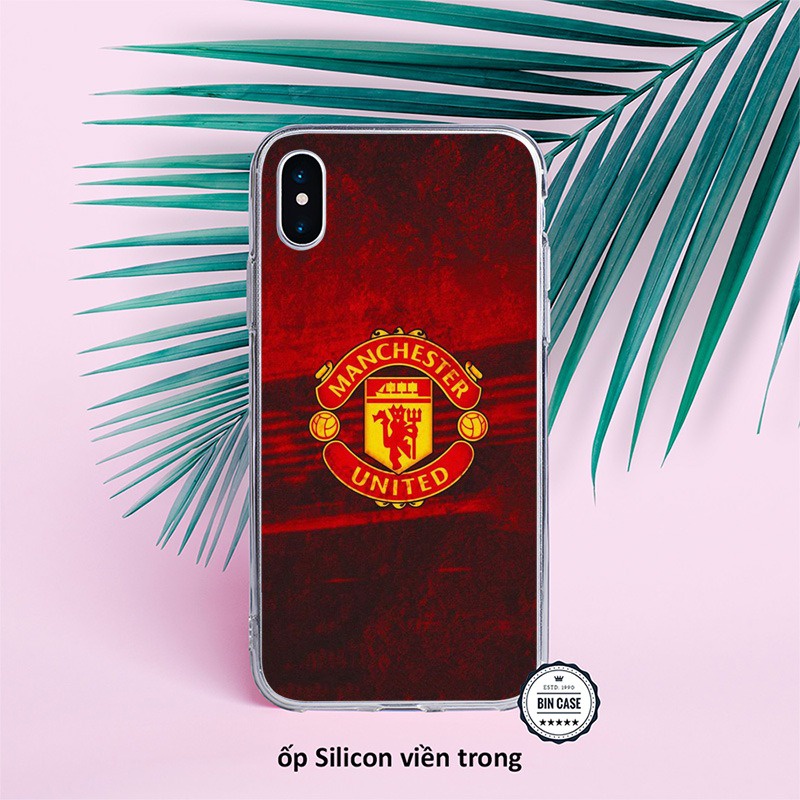 ⚽Ốp lưng logo MU Manchester Utd đẹp ⚽huy hiệu MU màu đỏ iphone 13 12 11 Pro Max 6s 6 7 8 Plus X Xr Xs Max BONGDA013