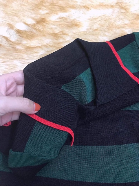 Váy len kẻ ngang cổ đức | BigBuy360 - bigbuy360.vn