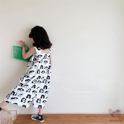 Áo liền quần Quần Ống Rộng In Họa Tiết Hoạt Hình Thân Thiện Với Da Thời Trang Mùa Hè Hàn Quốc Cho