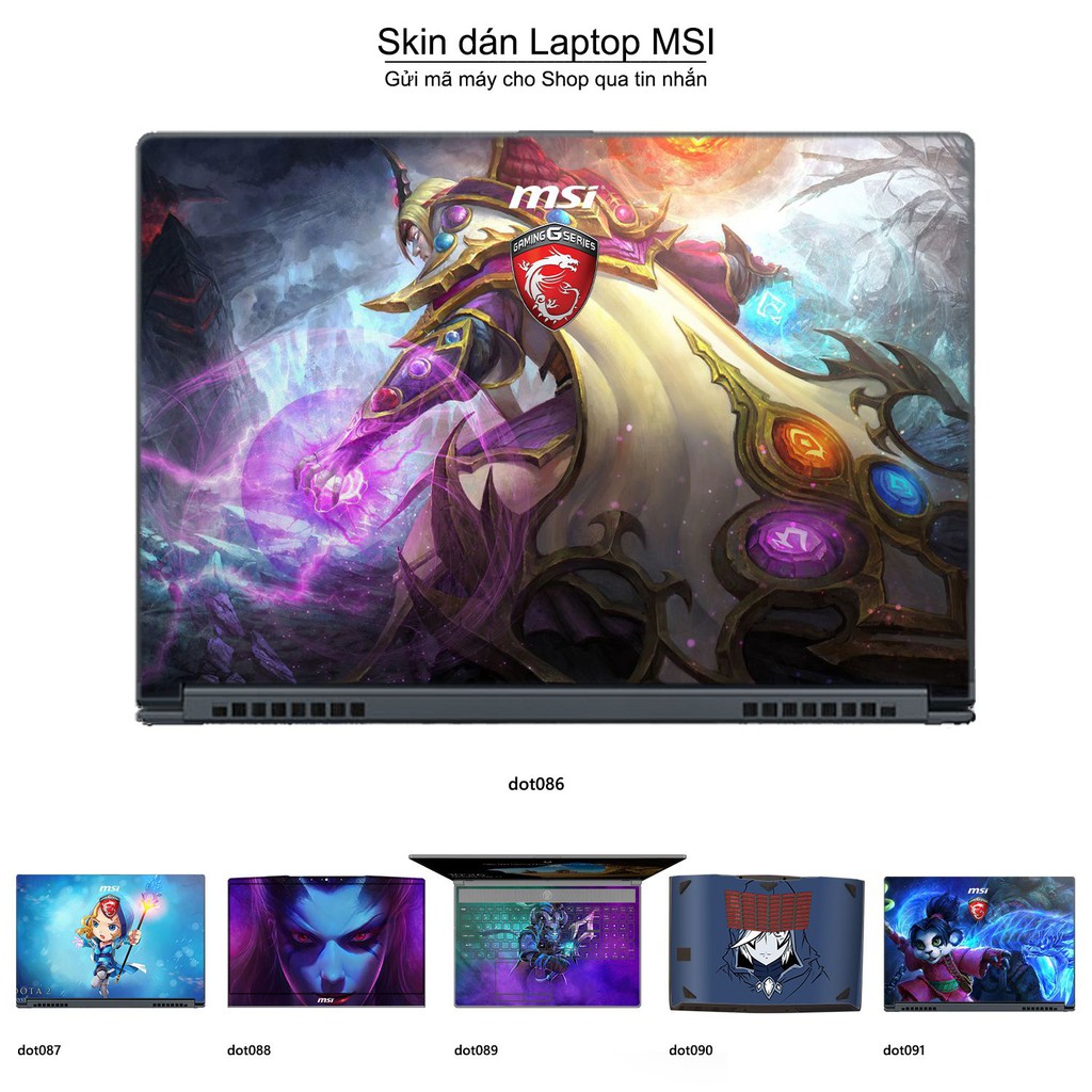 Skin dán Laptop MSI in hình Dota 2 nhiều mẫu 15 (inbox mã máy cho Shop)