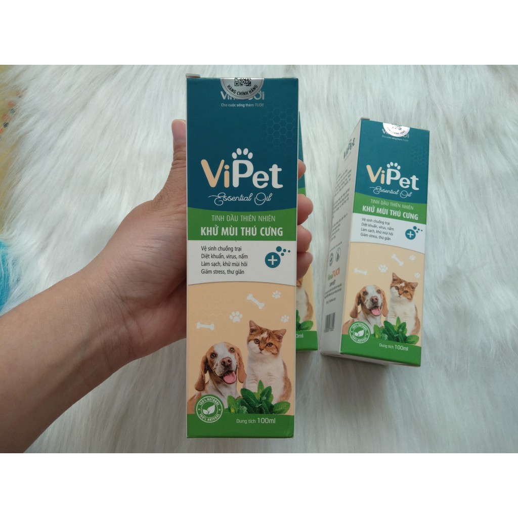 Xịt Khử Mùi Hôi Mèo Chó Vipet 100ml Vina Tươi Nguyên Chất 100%- Diệt Khuẩn