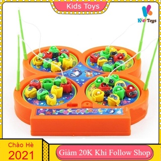 Đồ chơi câu cá nam châm 4 hồ  4 cần câu phát nhạc cho bé