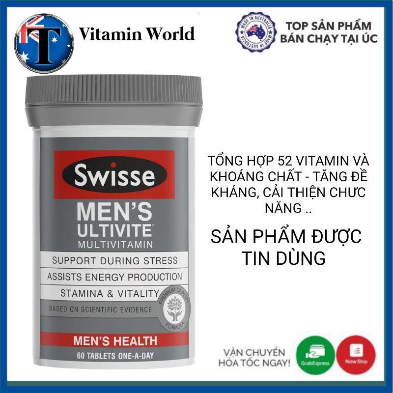 Vitamin tổng hợp cho nam Swisse Men’s Ultivite Multivitamin Úc, 60 viên - Swisse Men