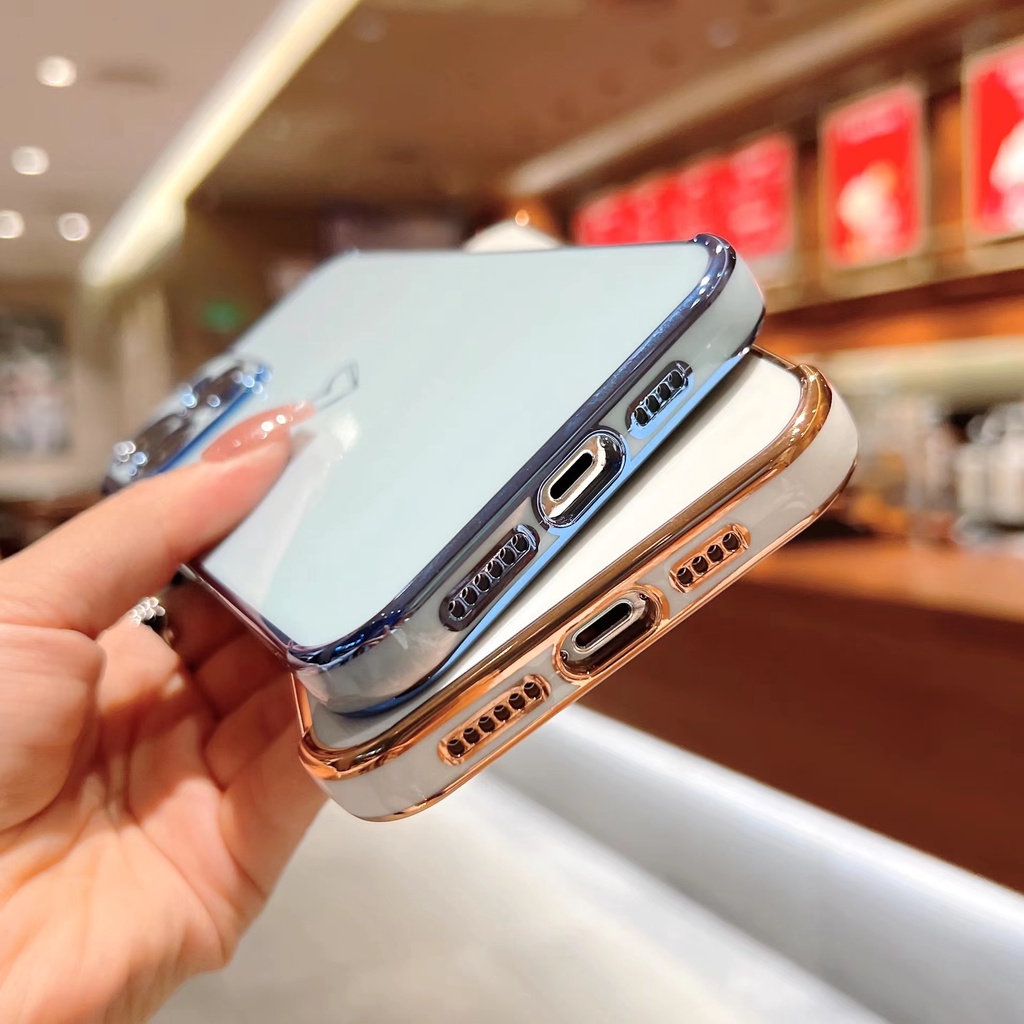 Ốp Điện Thoại Mạ Điện Màu Trơn 6D Chống Sốc Chất Lượng Cao Cho iPhone 13 Pro MAX 12 11 Pro MAX XR XS XS MAX 7/8 7 8PLUS 6s PLUS