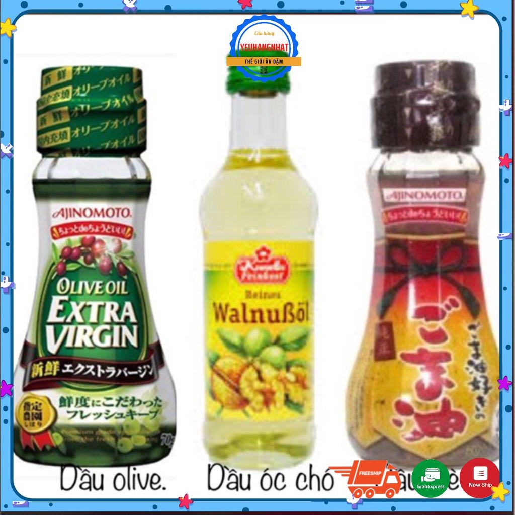 Combo dầu mè, olive, óc chó cho bé