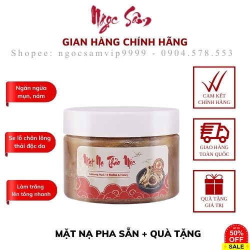 Bộ Ngọc Sâm và Mặt Nạ Pha Sẵn Ngừa Mụn Trắng Da