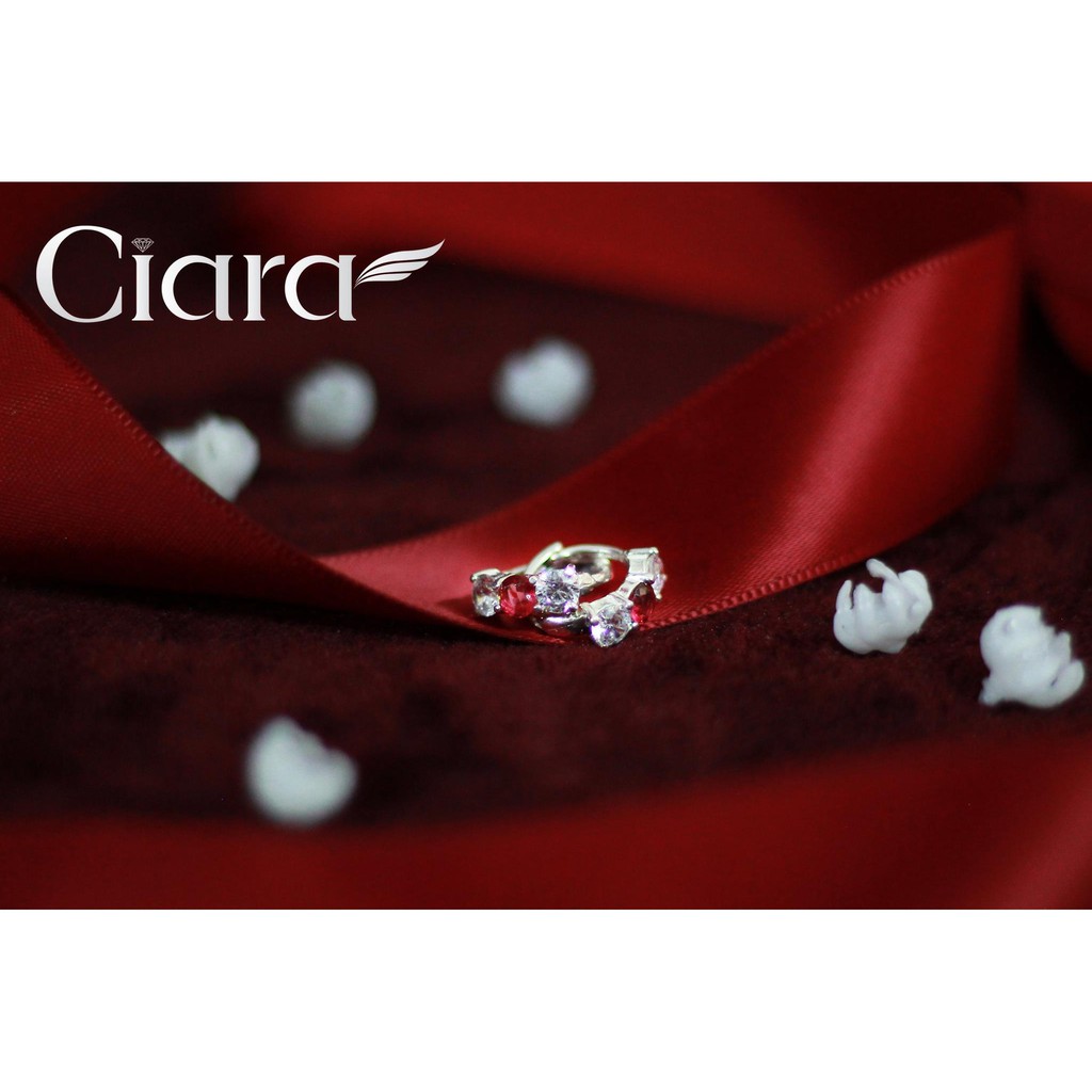 Hoa tai bạc basic sang trọng đính đá