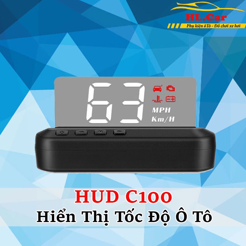 HUD Hiển Thị Tốc Độ Kính Lái Ô Tô C100 Loại Gấp - HD Độ Nét Cao ( Tặng Kèm Đế Chống Trượt Đi kèm )