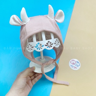 Mũ cotton buộc dây cho bé sơ sinh