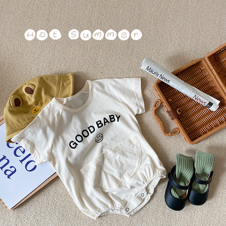 Romper tay ngắn chất liệu cotton đáng yêu dành cho bé