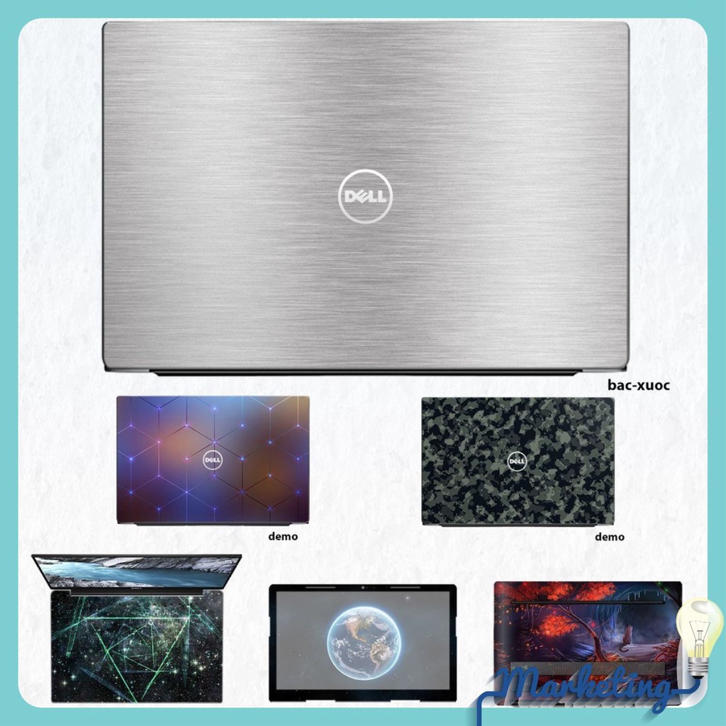 Miếng Skin dán Laptop Dell màu Chrome bạc xước (inbox mã máy cho shop nhé)