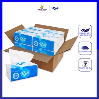 [COMBO] Khăn giấy rút lau tay đa năng 2 lớp mềm mại ROTO | Thế Giới Giấy | 100% bột giấy nguyên sinh | RT20-2