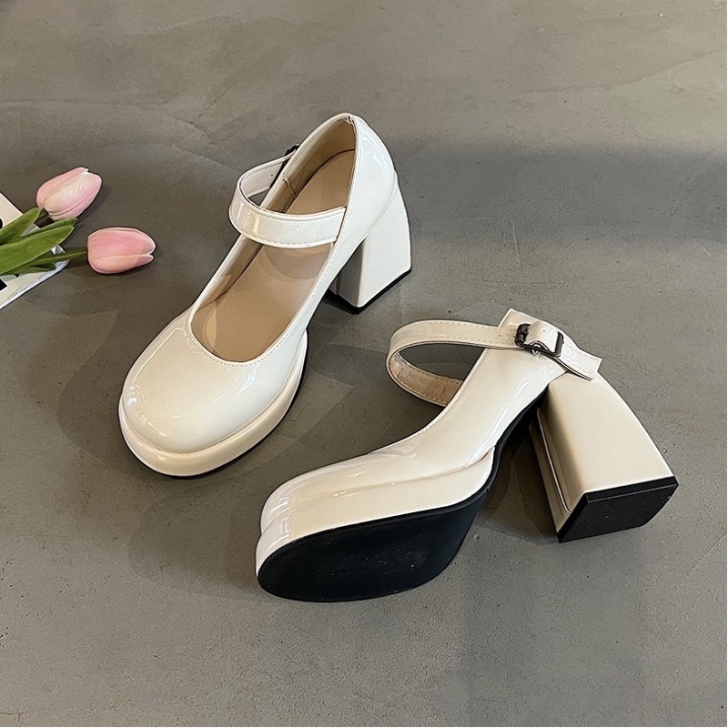 GIÀY BÚP BÊ A330 CAO GÓT MŨI TRÒN QUAI TO ĐẾ CAO 9CM