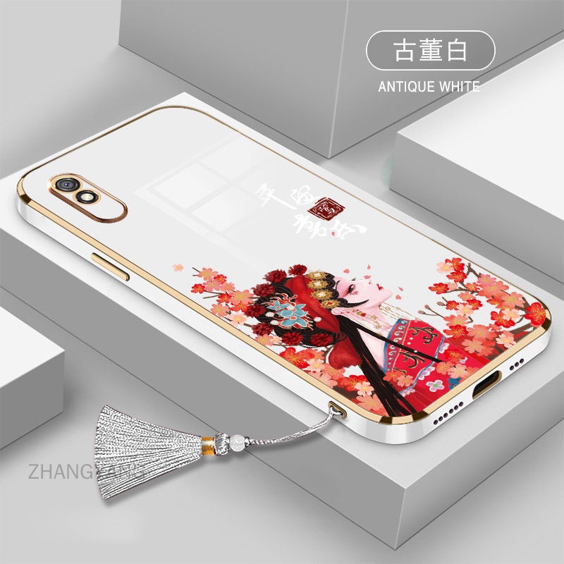 Ốp Điện Thoại TPU Silicone Mềm Mạ Điện Có Dây Đeo Cho Redmi 9a 9t 9c 10c