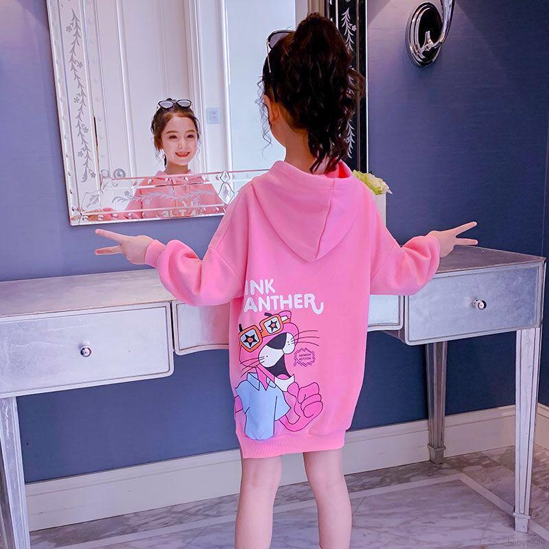 Áo Hoodie Dáng Dài Họa Tiết Hoạt Hình Xinh Xắn Dành Cho Nữ