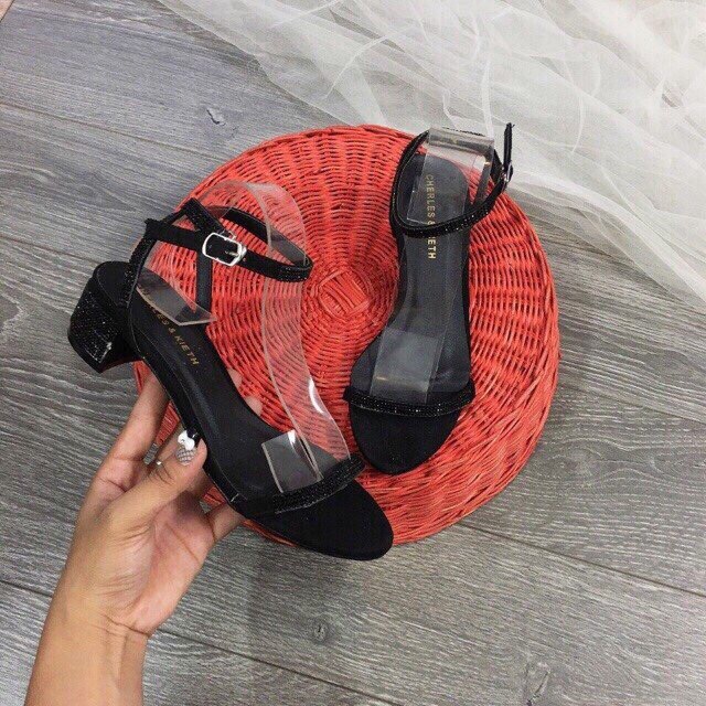 Giày đế vuông 3p đính đá