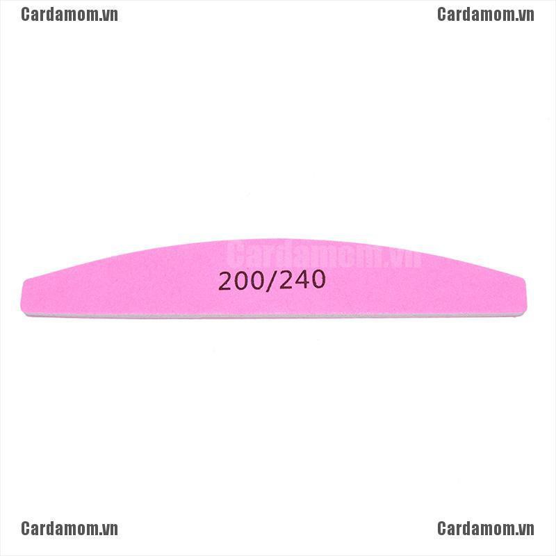 {carda} Nail Art Sanding Files Block Sponge Grit Salon School Tool 200/240 Pink{LJ}