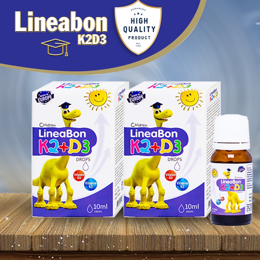 Lineabon Vitamin K2 D3 siro bổ sung hấp thu canxi hiệu quả, tăng chiều cao cho trẻ (10ml)