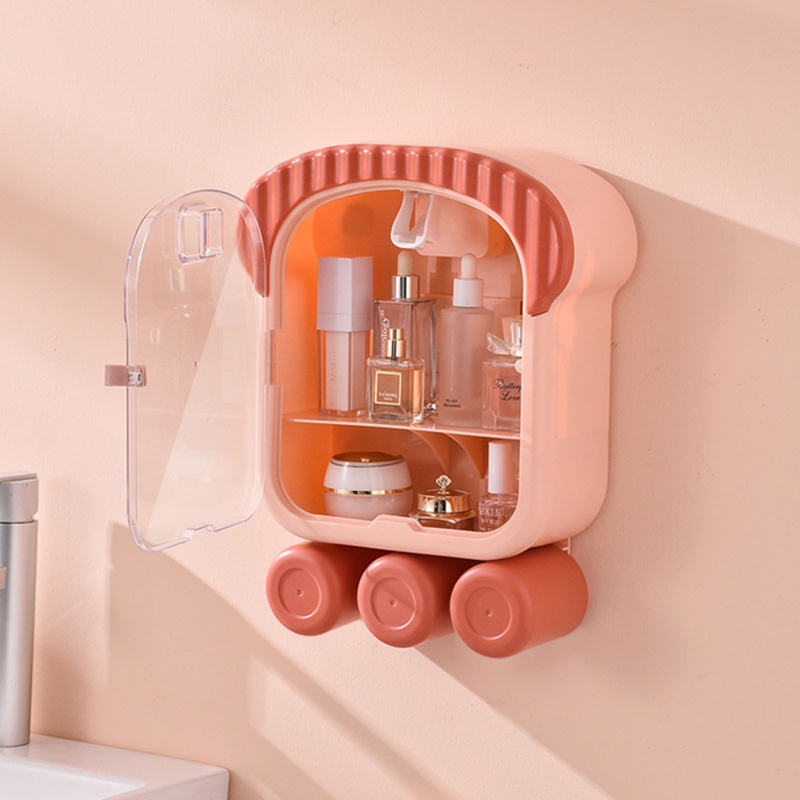 Giá Đỡ Bàn Chải Đánh Răng / Cốc Súc Miệng Gắn Tường Tiện Lợi