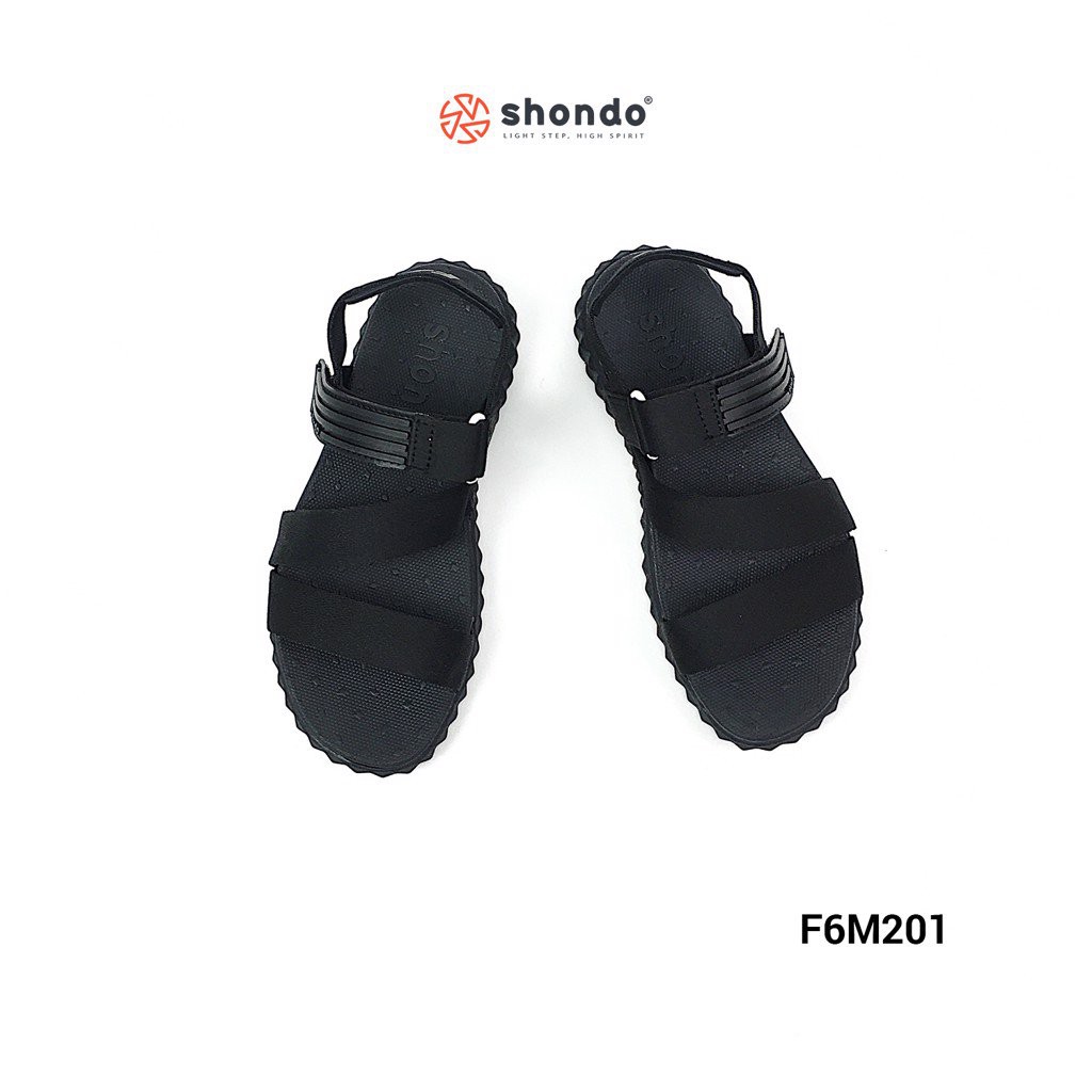 Giày Sandal Shat F6 SHONDO Full chéo đen Unisex - F6M201