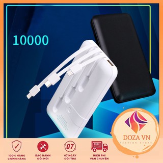 💎BH 6 THÁNG💎 SẠC DỰ PHÒNG 10000MAH TÍCH HỢP 3 CỐNG SẠC ( Type C, Lightning, Micro USB ) SẠC NHANH FAST CHARGE