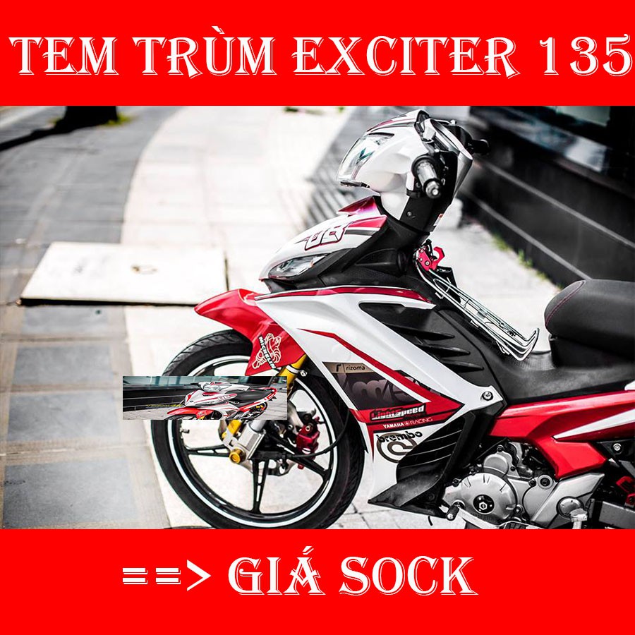 Tem Trùm Exciter 135 Đỏ Trắng Brembo