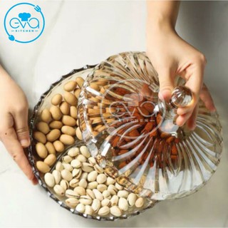 KHAY ĐỰNG MỨT THỦY TINH VÀNG PHA LÊ