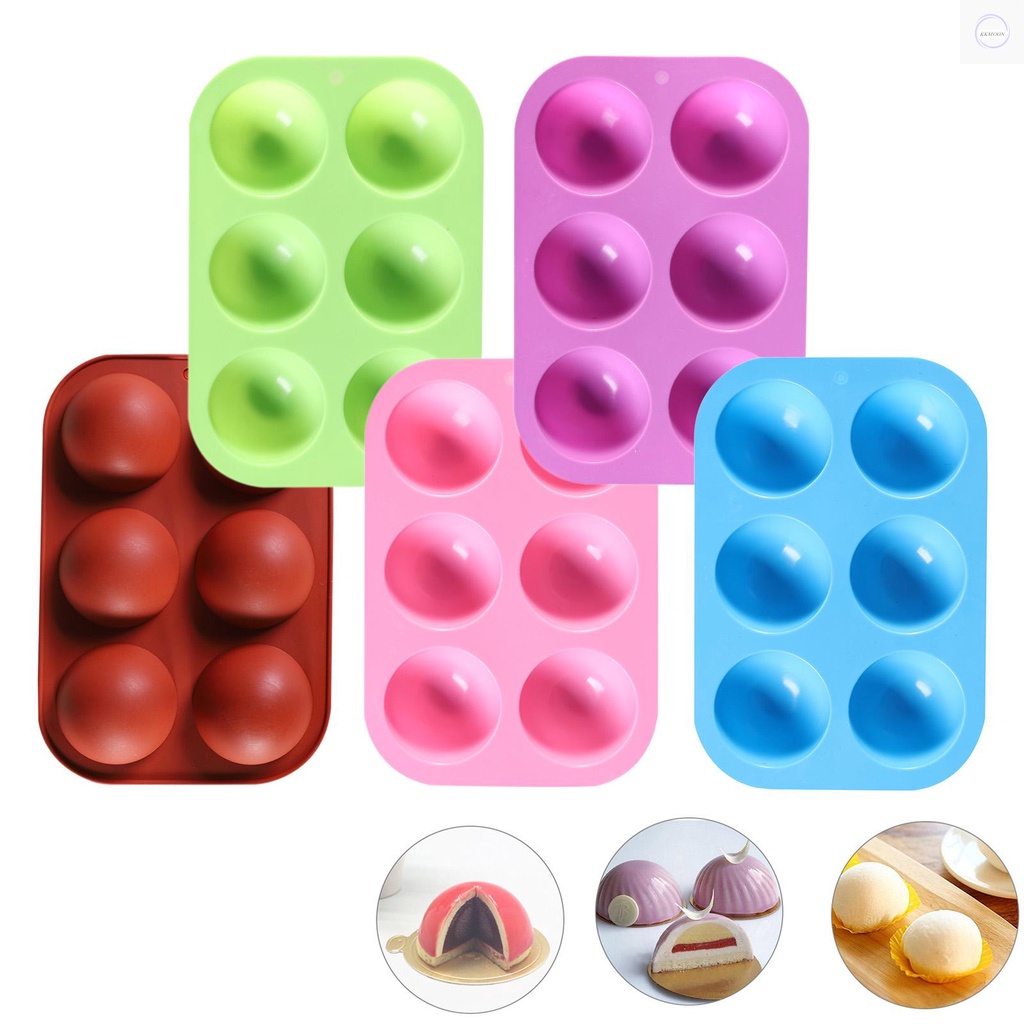 Khuôn Silicone Làm Bánh Hình Bán Nguyệt 6 Lỗ Không Dính Diy