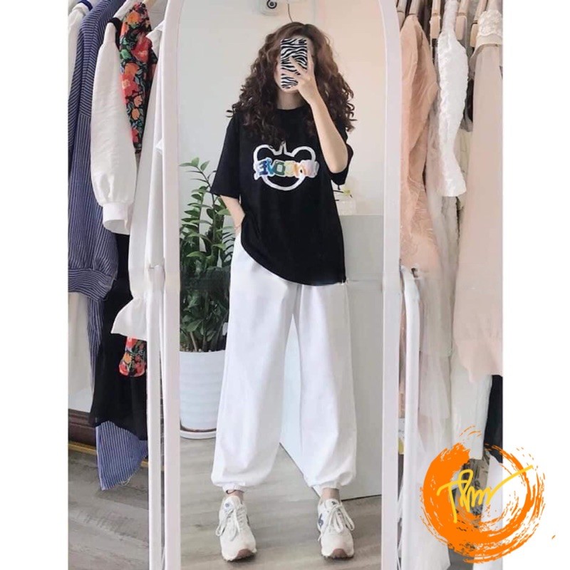 Sét áo Uncover chữ màu + quần bom trắng TH6