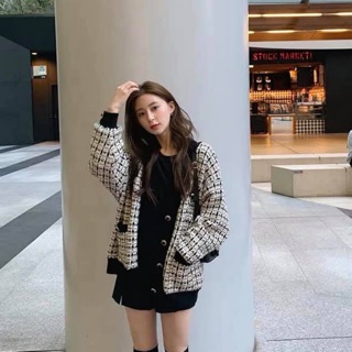 Áo khoác len cardigan kẻ caro zara