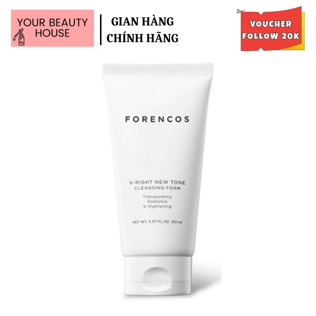 Sữa Rửa Mặt Trắng Sáng Da Forencos V-Right New Tone Cleansing Foam