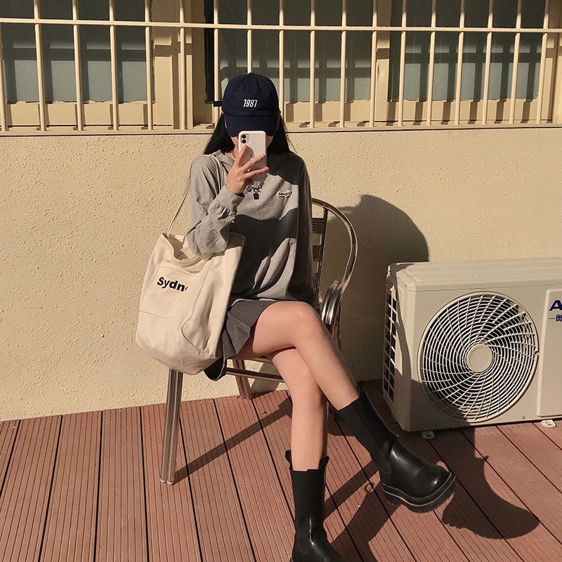 Túi xách bằng vải canvas cỡ lớn màu kẹo ngọt ngào thời trang Hàn Quốc cho nữ