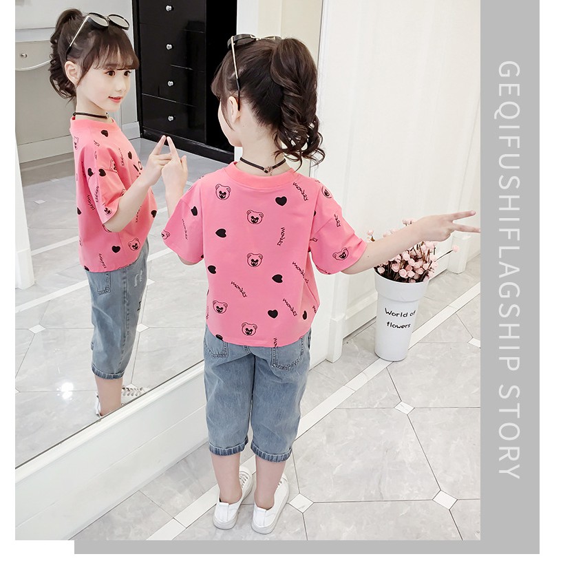 Áo phông in hình ngộ nghĩnh siêu cute dành cho bé gái lớn