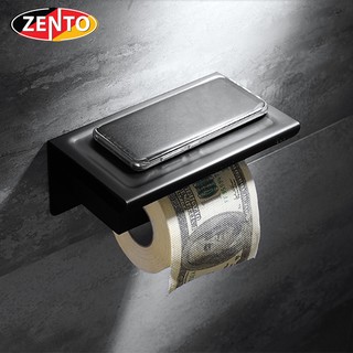 Lô giấy vệ sinh inox304 black series zento hc6815