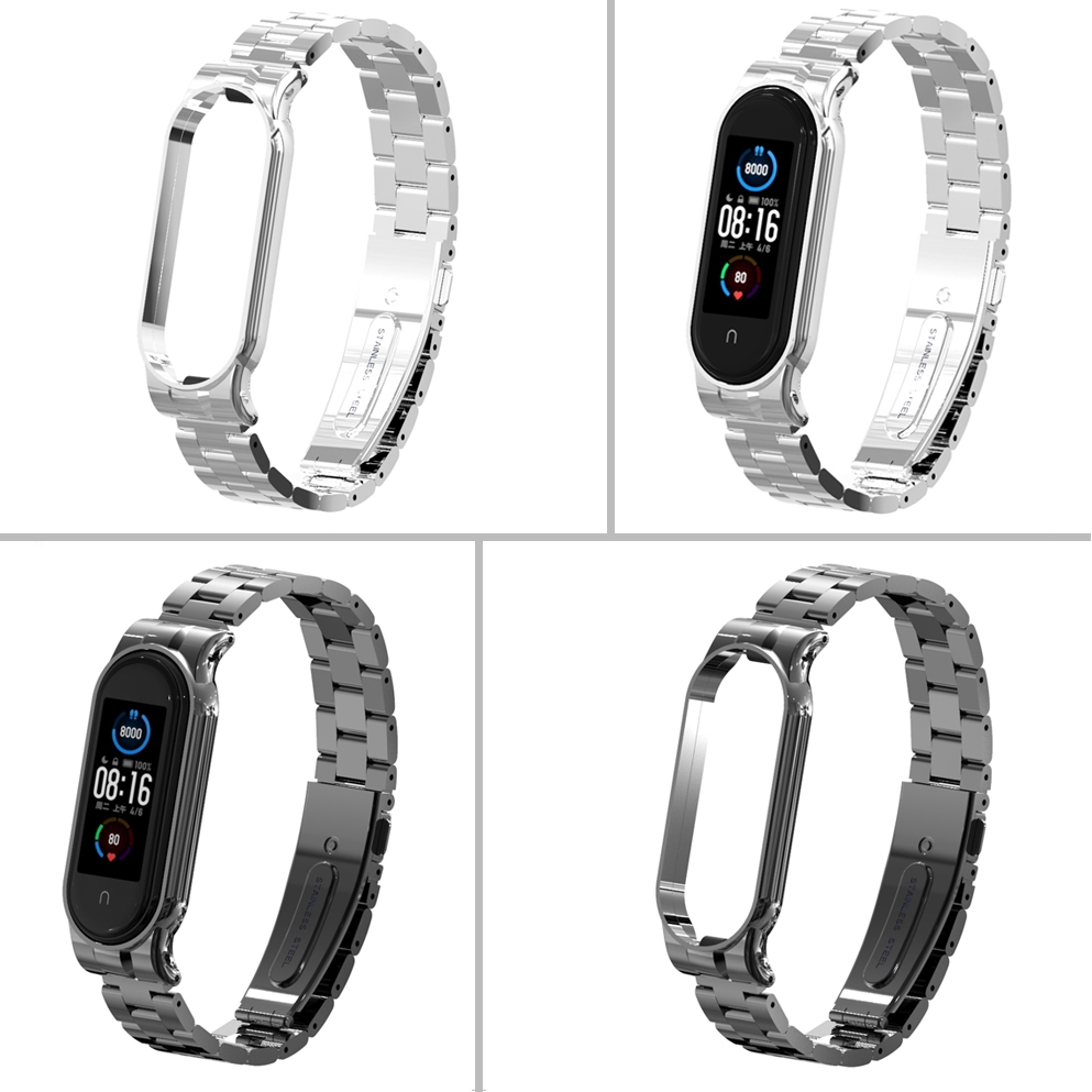 Dây đeo thay thế JANSIN bằng kim loại dạng lưới thời trang cho Xiaomi Mi Band 8 7 NFC miband 8 5 6