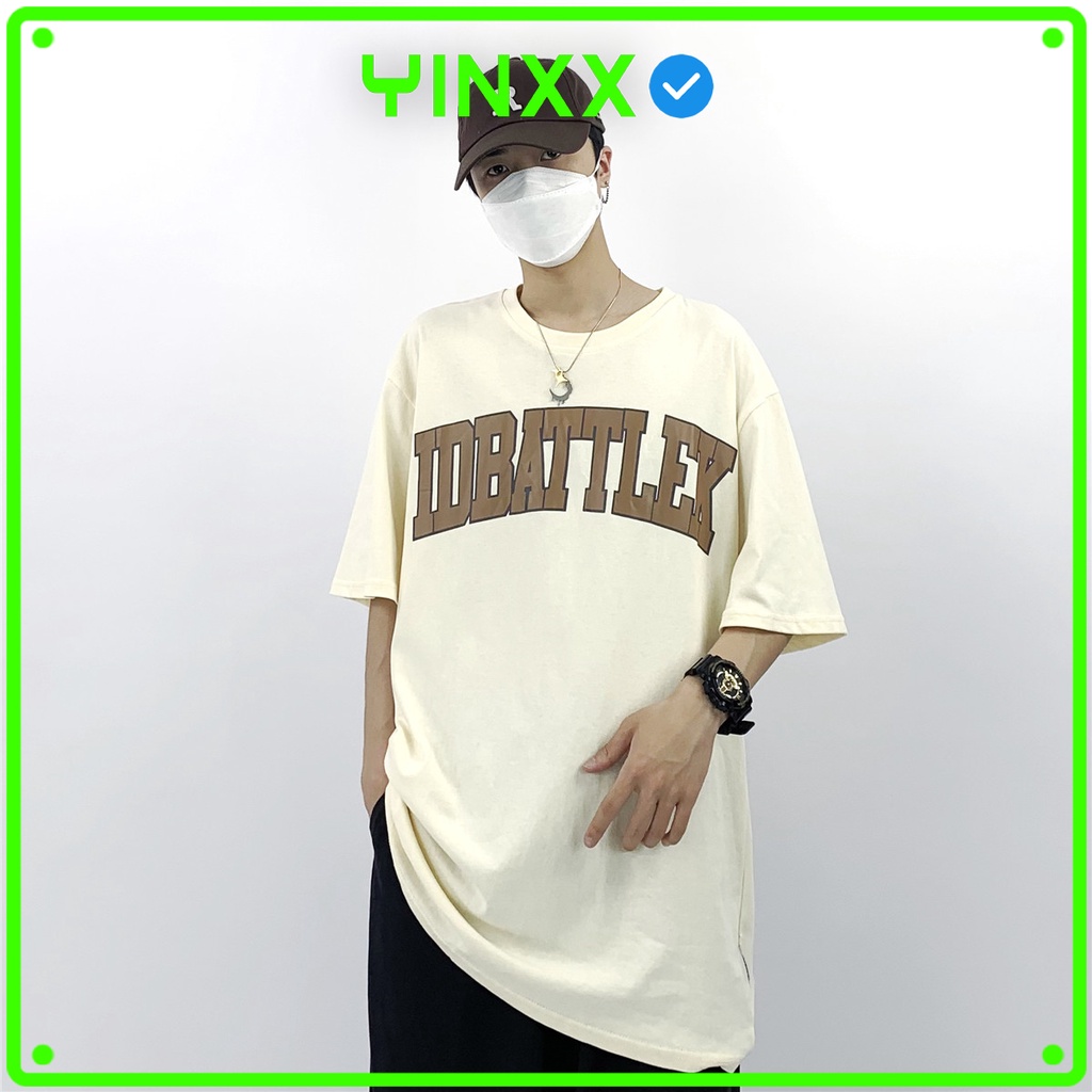Áo thun tay lỡ form rộng Yinxx màu tan, phông unisex nam nữ oversize ATL107