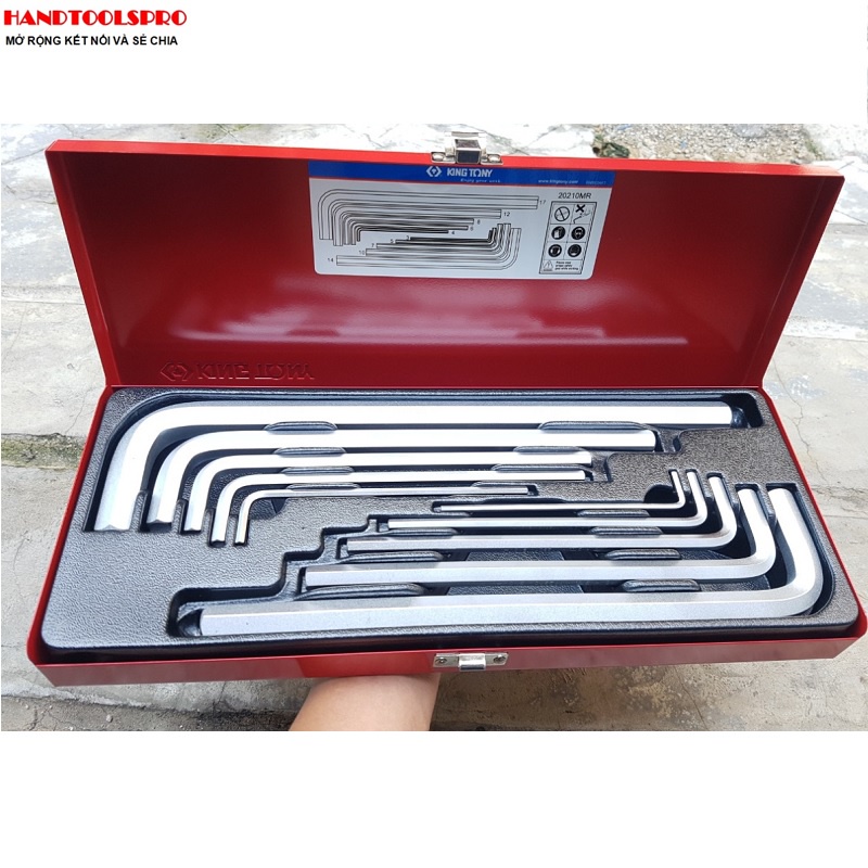 Bộ chìa lục giác 10 cái hệ mét 3-17mm Kingtony 20210MR