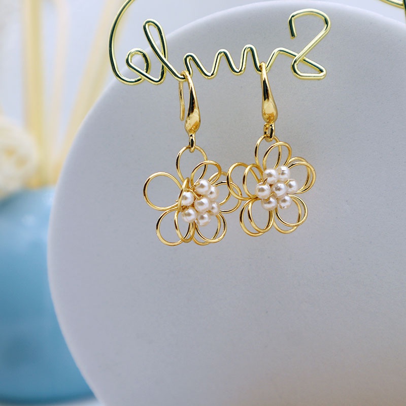 2pairs Bông tai dáng dài đính ngọc trai phong cách Nhật Hàn thời trang cho nữ