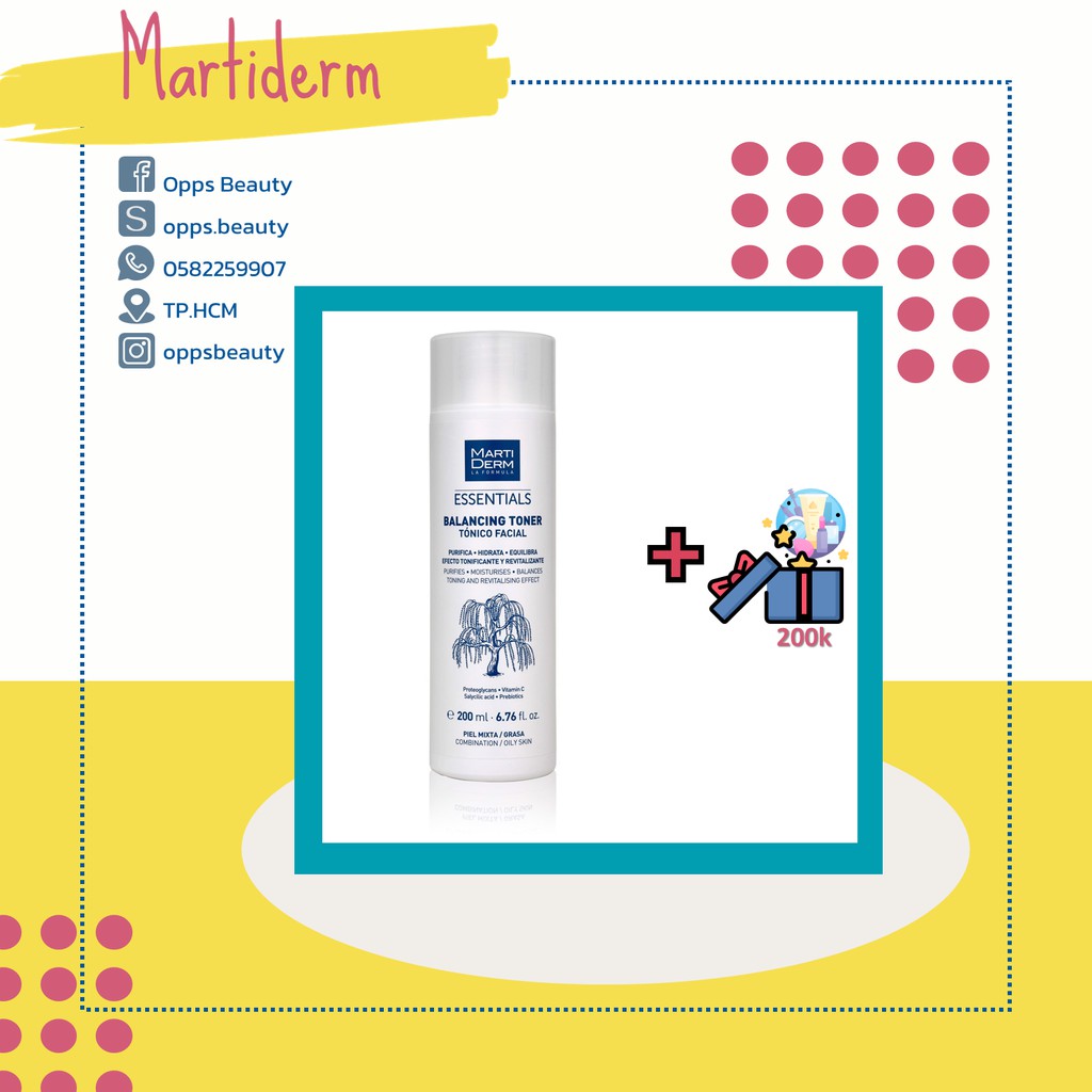 [MARTIDERM] Nước cân bằng làm sạch cho da hỗn hợp đến dầu MARTIDERM BALANCING TONER