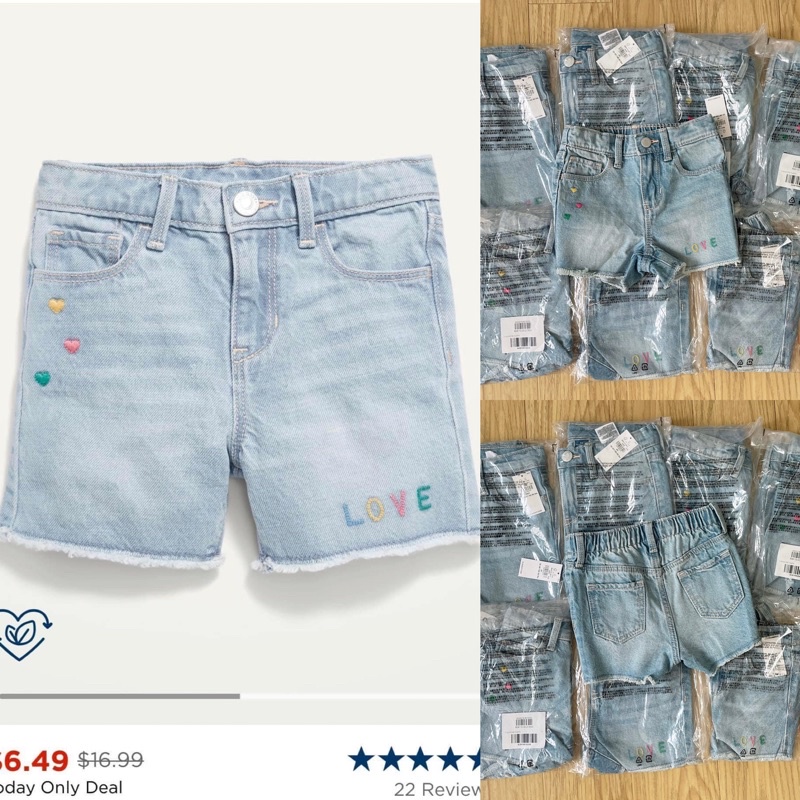 Quần short jean Old.Navy US size 18-24m đến 5T