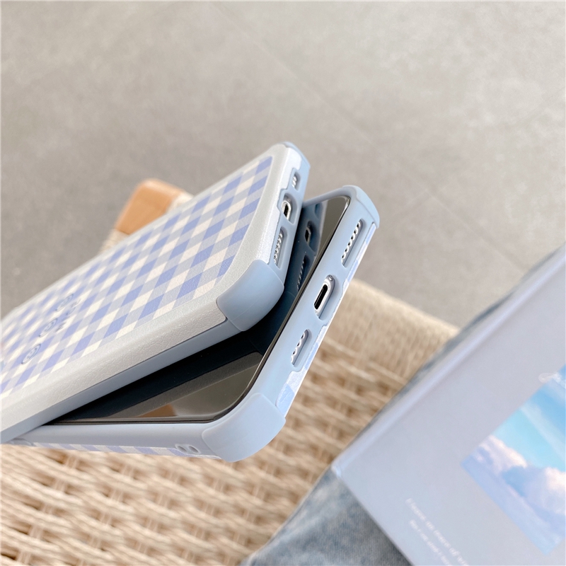 Ốp lưng iphone da Auto Focus mặt cười kẻ caro 6splus/7/7plus/8/8plus/x/xr/xs/11/12/pro/max/plus/promax - Awifi Case V1-9