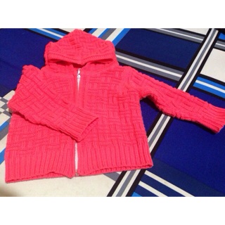 Áo len kéo khoá có mũ cho bé 