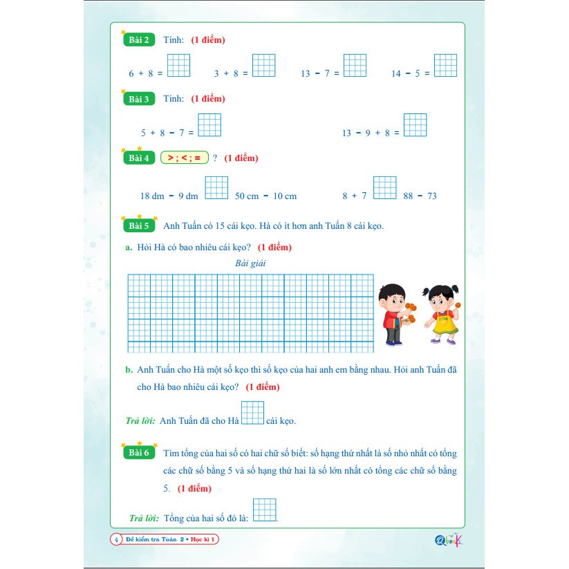 Sách - Combo Bài Tập Tuần và Đề Kiểm Tra Toán Lớp 2 - Cánh Diều - Học Kì 1 (2 cuốn)